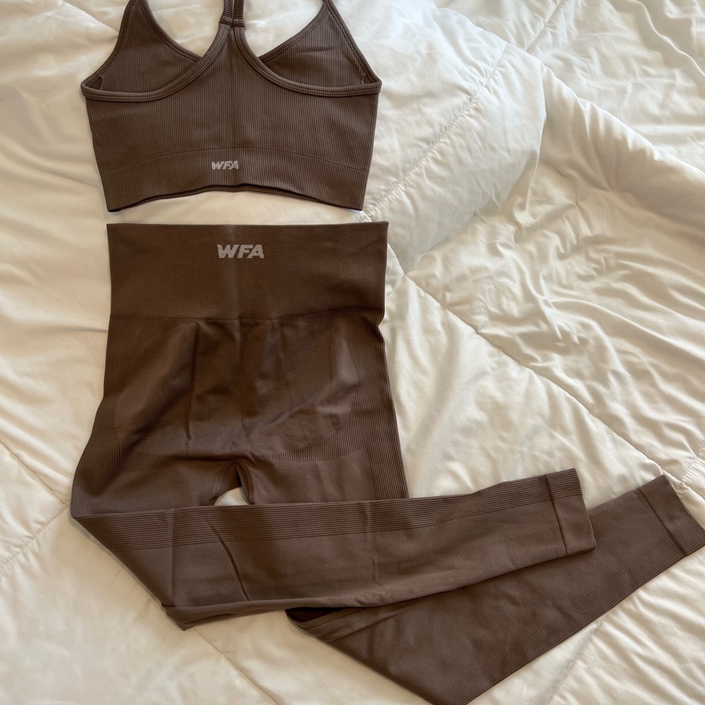 Brown WFA Sports Bra and Leggings Set